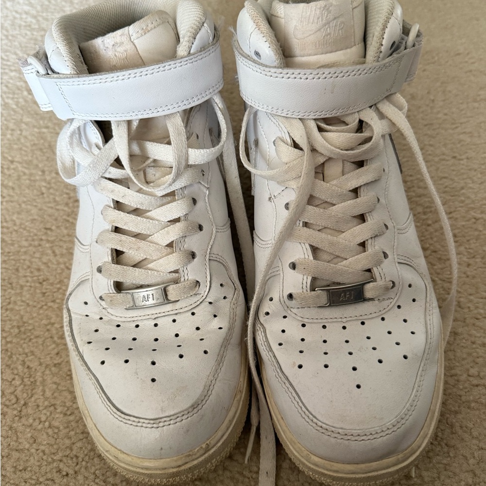 Air Force Nike White High-Top Sneakers with Ankle Strap